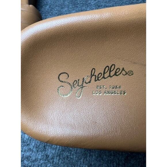 Women's Tan Seychelles Camel Puffy Strap Slip on Slides Sandals sz 7 - Picture 3 of 6